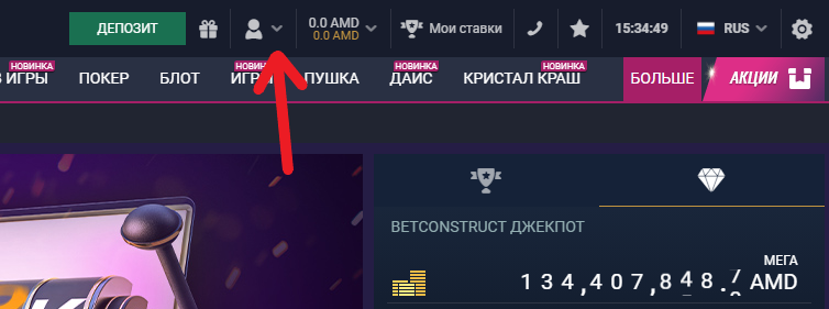 Иконка личного профиля на сайте БК Vbet