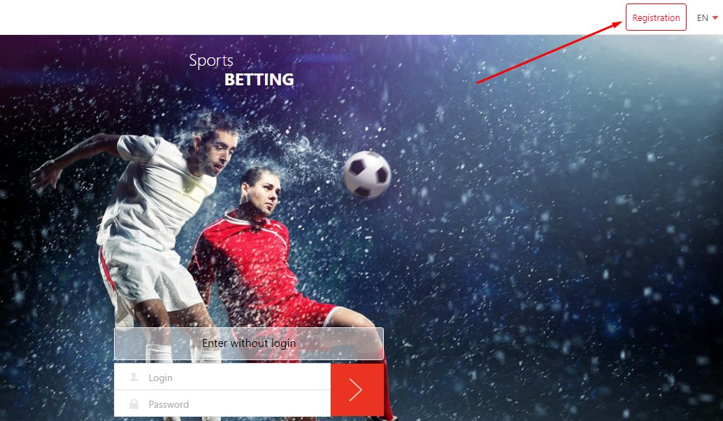 Кнопка регистрации на сайте БК Doxxbet