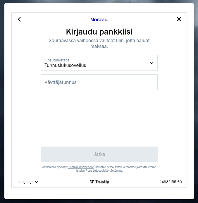 Форма для ввода банковских реквизитов при регистрации или авторизации на сайте БК Expekt
