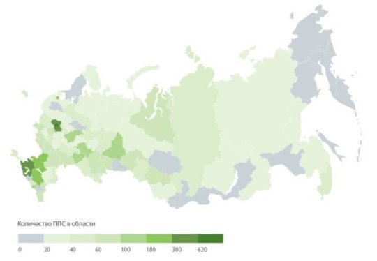 Тепловая карта ППС букмекеров по регионам России