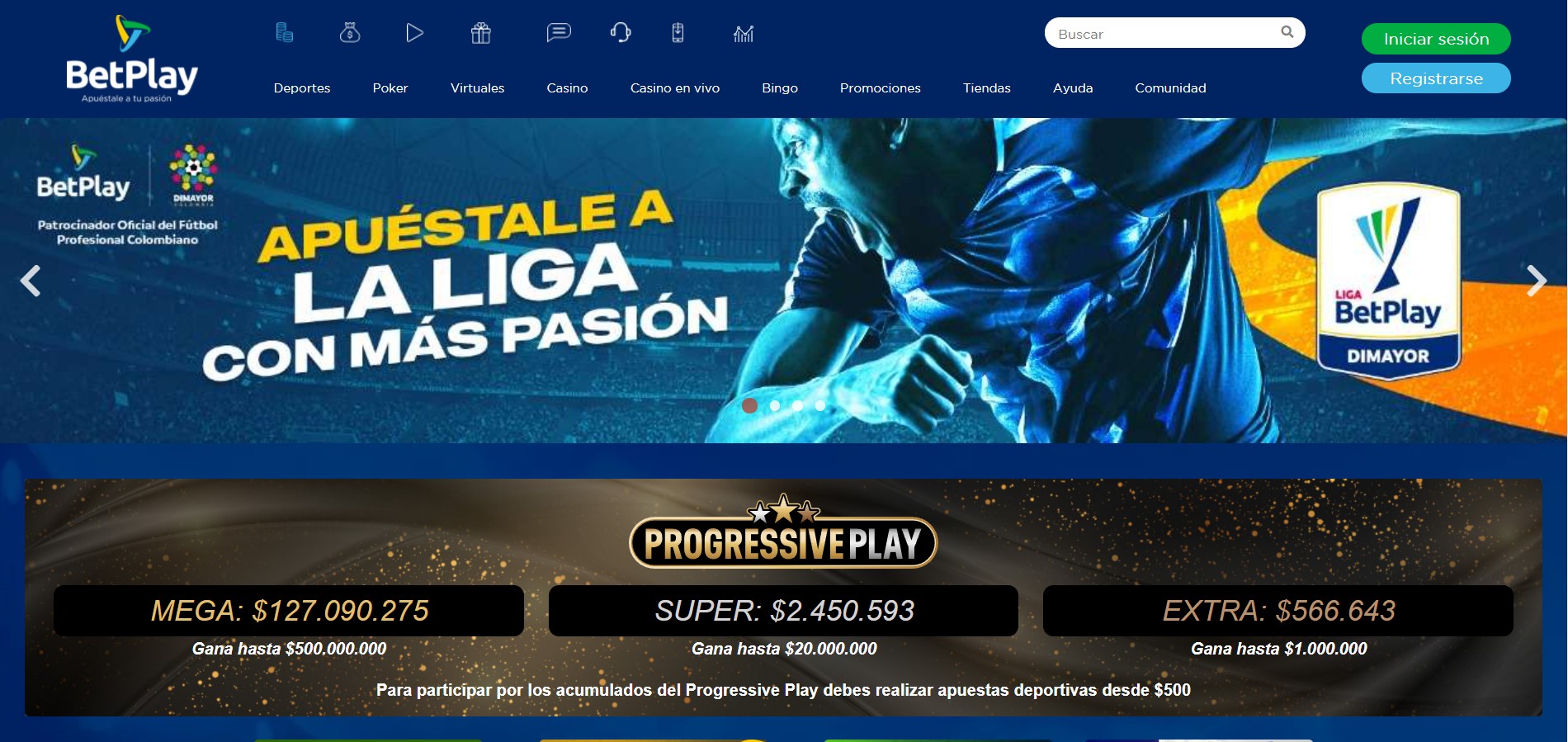 Главная страница сайта БК BetPlay
