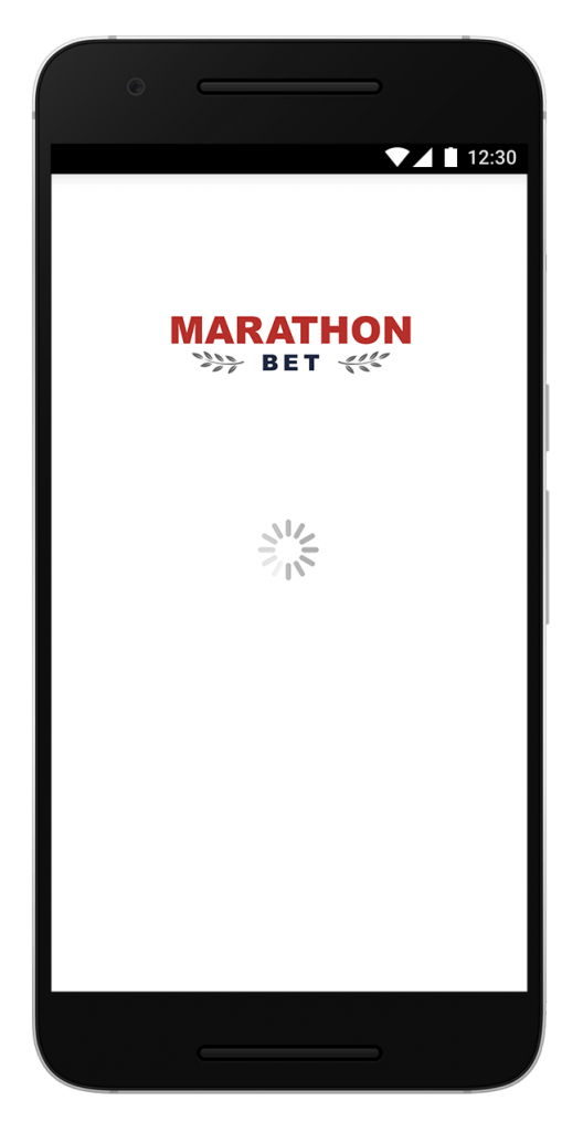 Экран загрузки приложения Marathonbet mobile