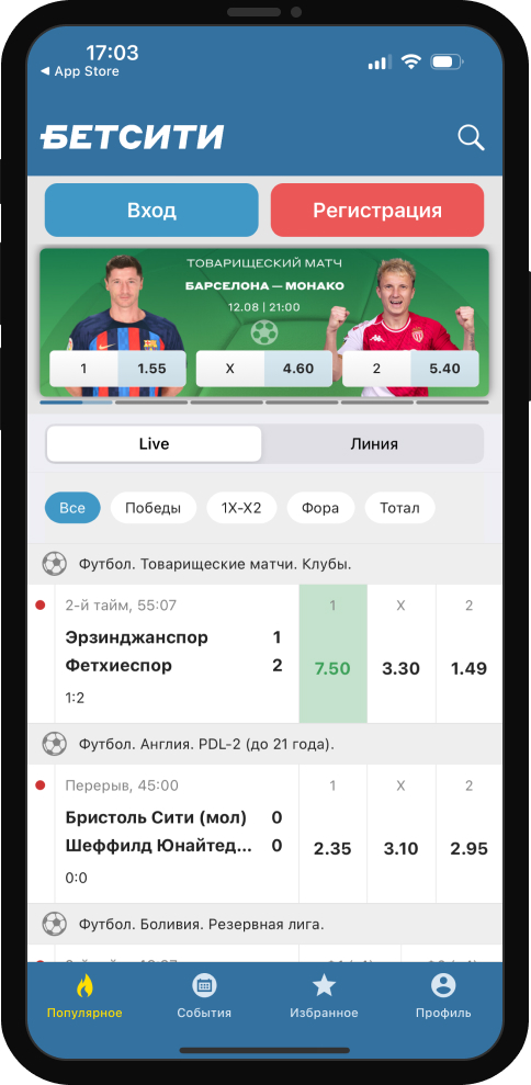 Приложение Бетсити iOS