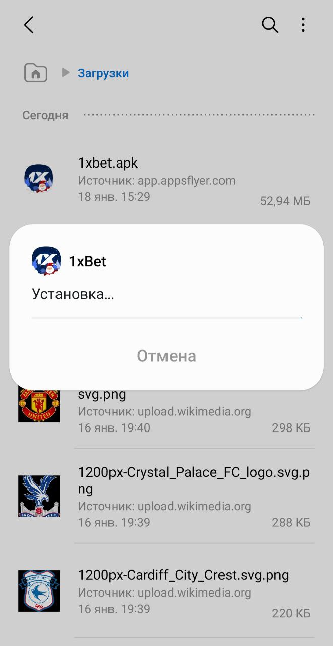 Дождитесь завершения установки программы на ваш смартфон