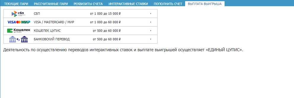 Вывод средств в БК Бетсити