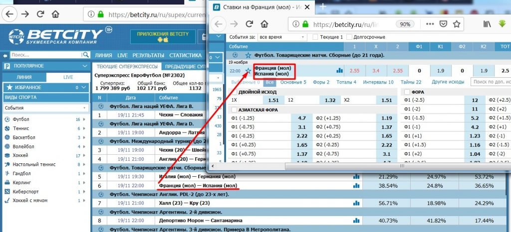 Кликните на название игры для получения полной информации о ставках