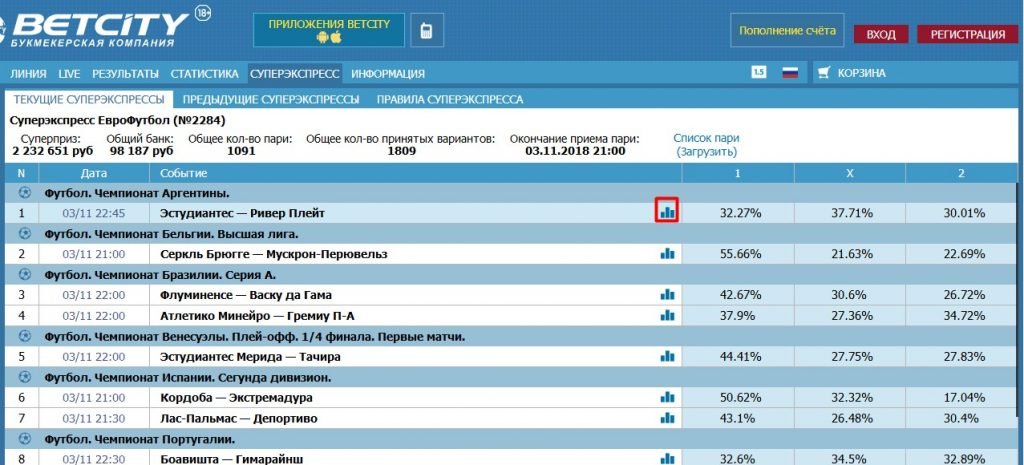 По клику на иконку рядом с исходами откроется статистика команды