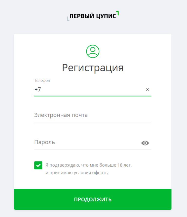 Введите необходимые данные и кликните на "Продолжить"