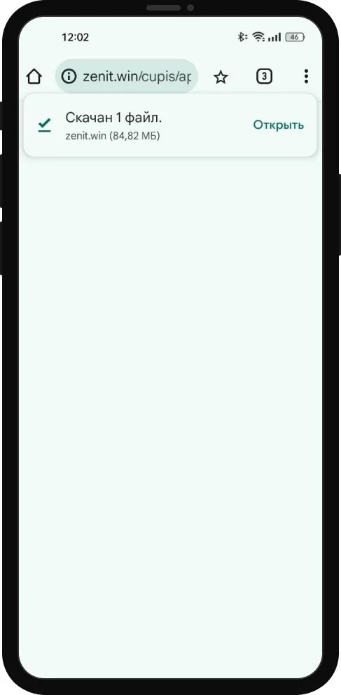 Скаченный apk файл приложения БК Зенит