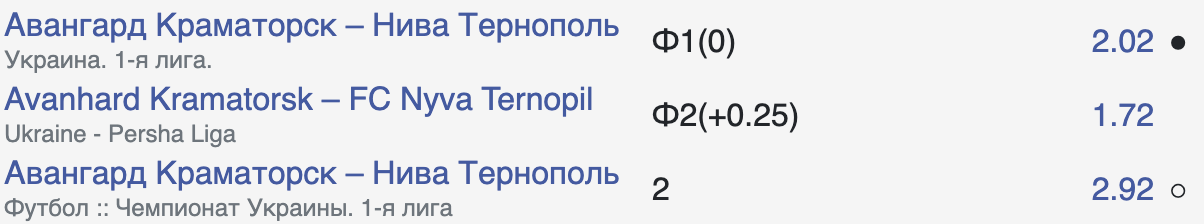 Вилка в матче
