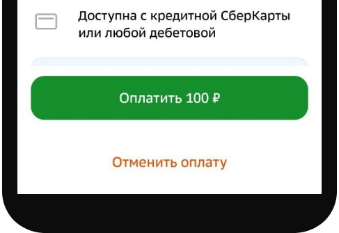 Подтверждение операции при пополнении через СБП в мобильном приложении БК Тенниси