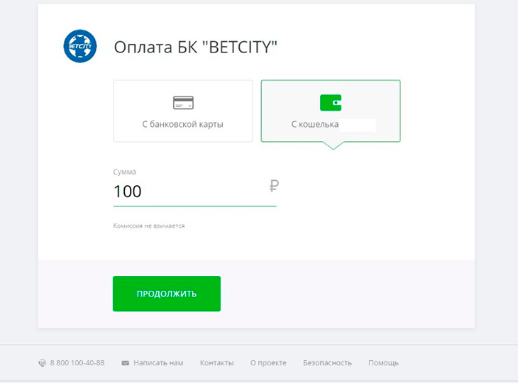 Впишите сумму оплаты и нажмите кнопку "Продолжить"