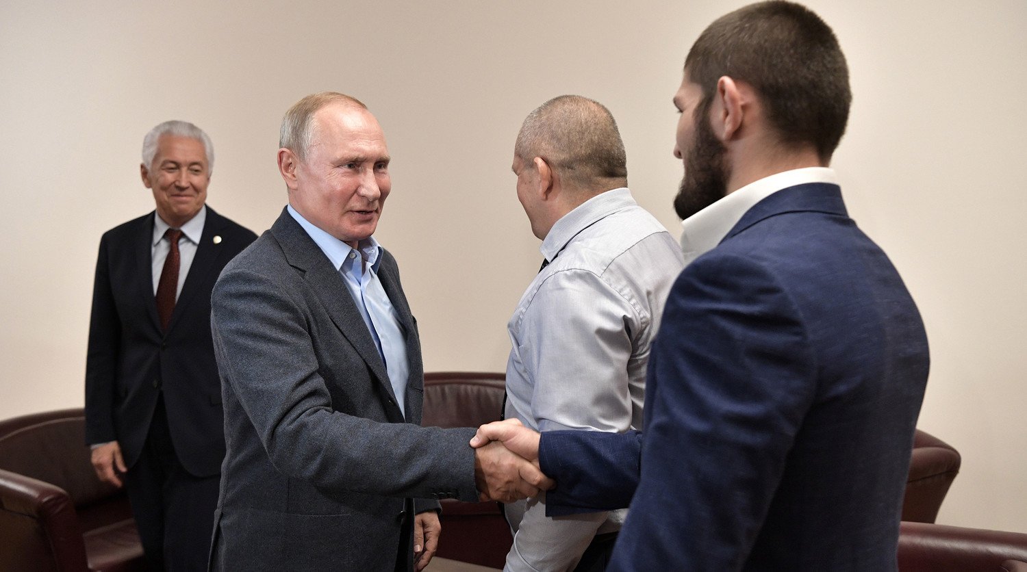 Владимир Путин и Хабиб Нурмагомедов
