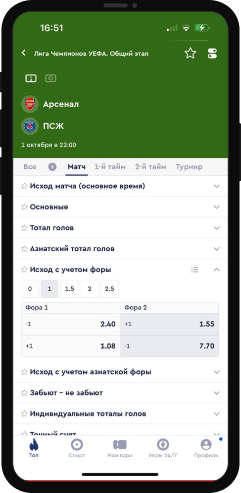 Фора / Рейтинг Букмекеров