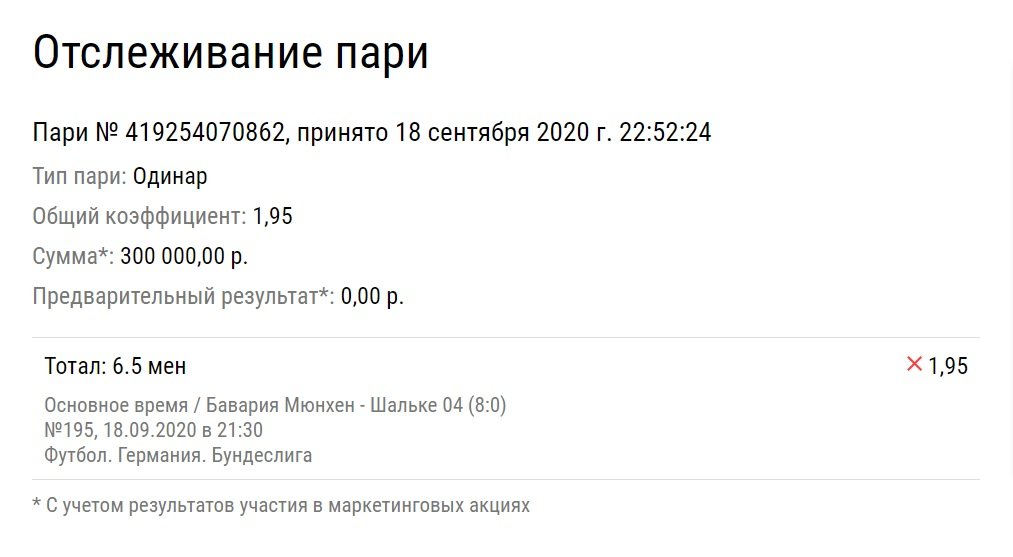 Беттор потерял 300 тысяч рублей на разгроме «Баварии» – не доехал тотал меньше 6,5 голов