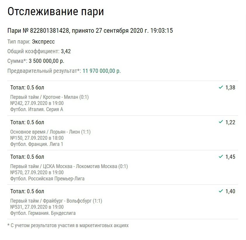 Беттор ставил в экспрессе на голы и выиграл почти 12 млн рублей. Как ему удалось?