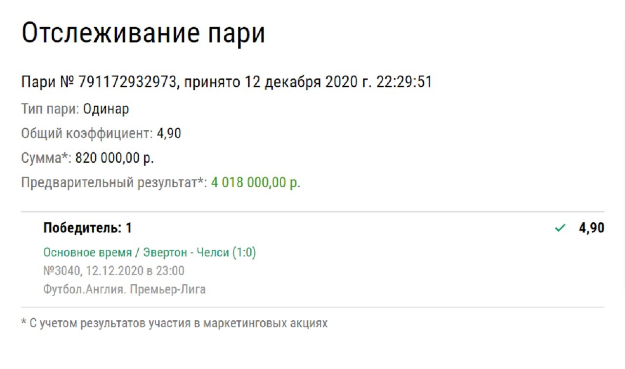 Сенсационное поражение «Челси» принесло клиенту «Лиги Ставок» больше 4 миллионов рублей
