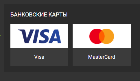 Выбор вида банковской карты для вывода денег из БК Фан Спорт