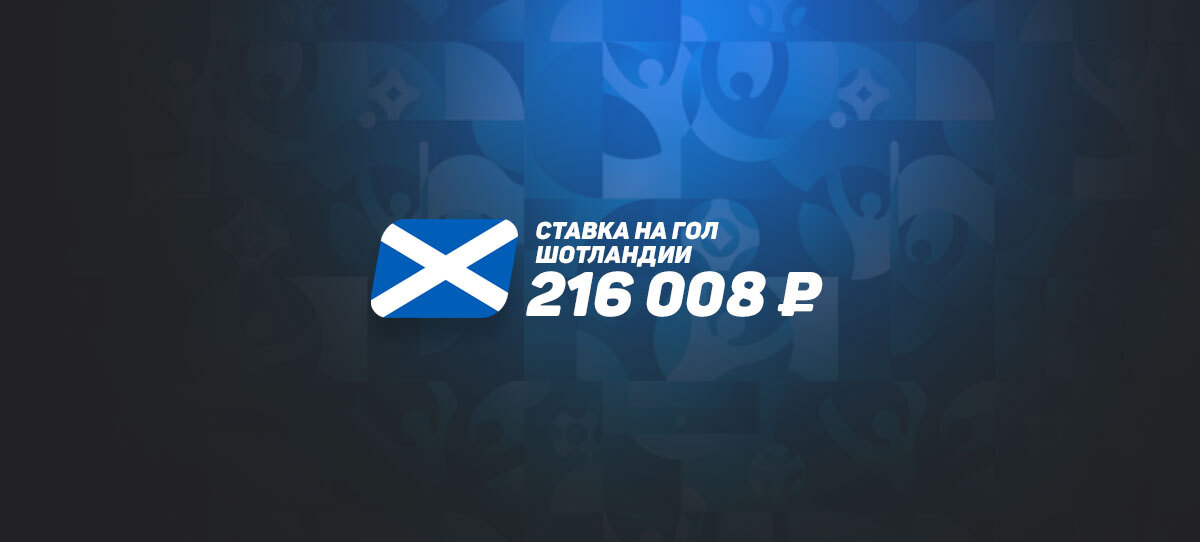 Беттор поставил более 200 тысяч рублей на первый гол Шотландии на Евро-2020