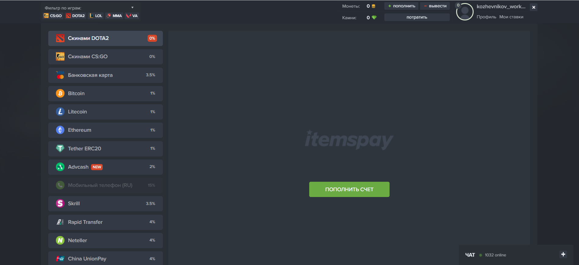 Сервис обмена скинами ItemsPay
