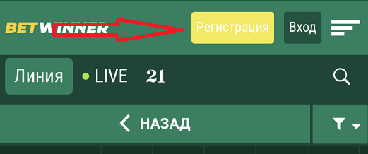 Нажмите кнопку «Регистрация» на верхней панели навигации