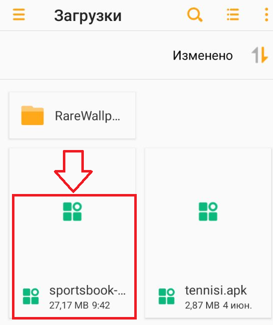 Скаченный apk файл приложения VivaroBet