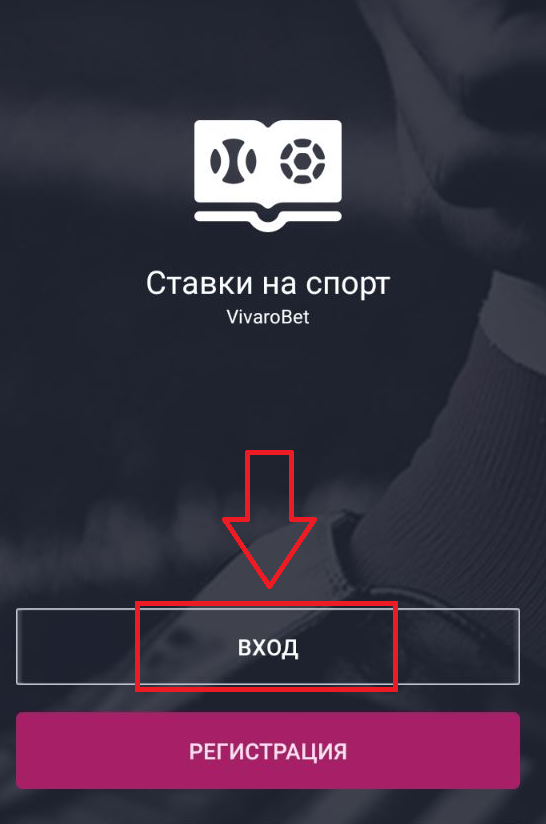 Кнопка авторизации в приложении VivaroBet для Андроид