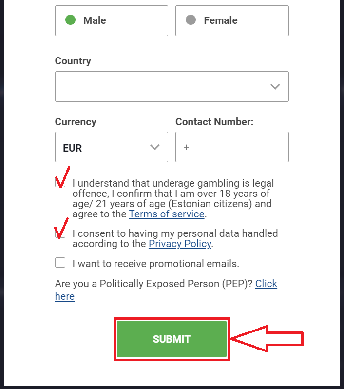 Согласие с правилами сервиса и подтверждение регистрации на сайте БК GGbet