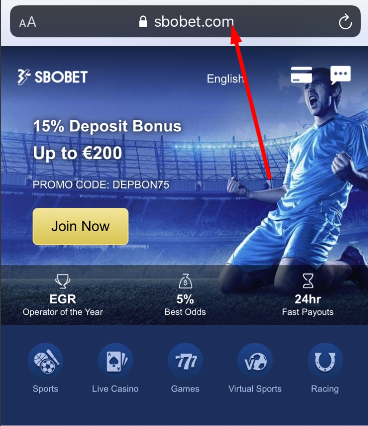 Адрес сайта БК Sbobet