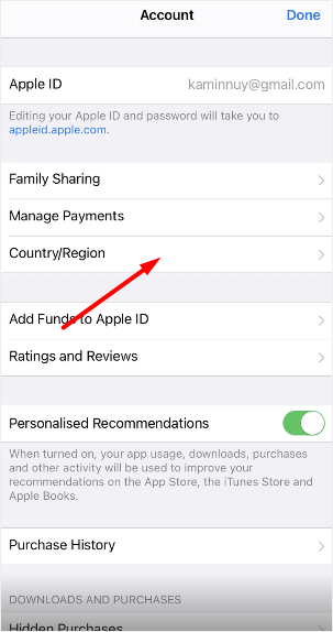 Смена страны и региона в AppStore