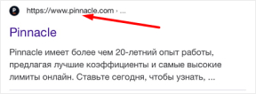 Ссылка на официальный сайт БК Pinnacle