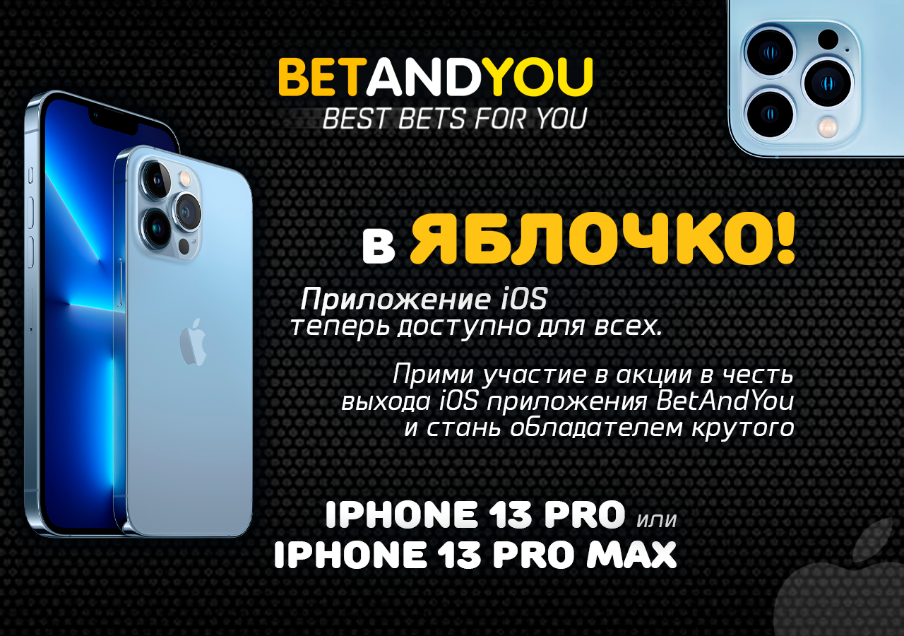 Розыгрыш двух iPhone 13 Pro от БК Betandyou