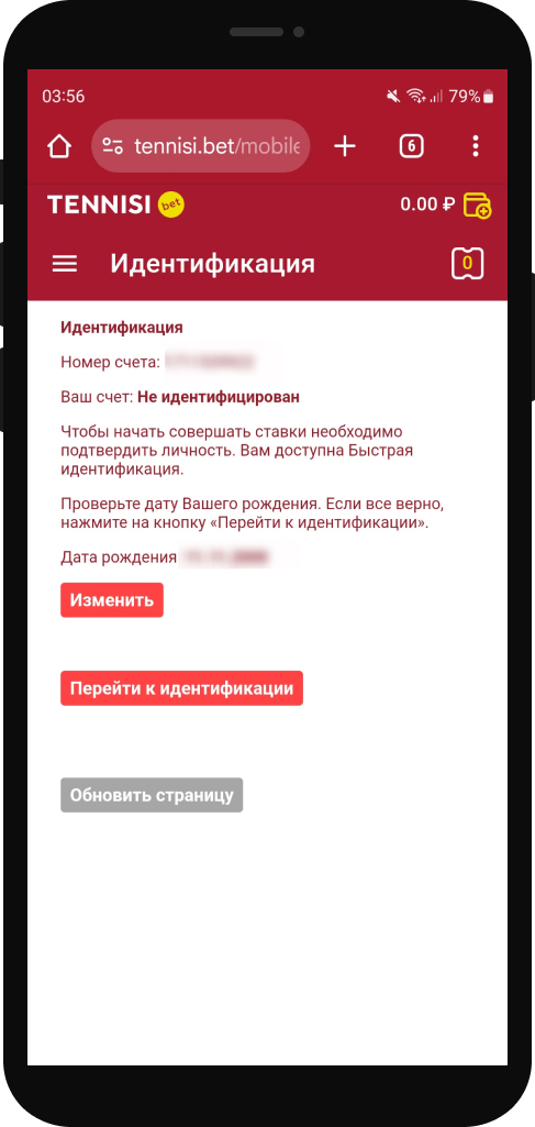 Идентификация Тенниси
