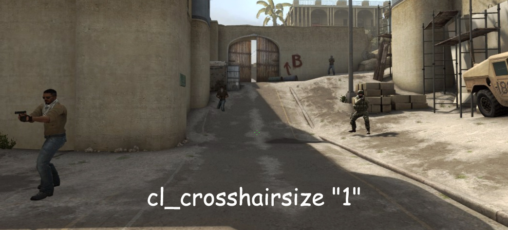 При cl_crosshairsize 1