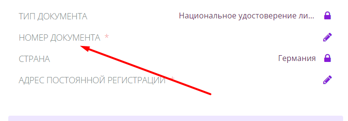 Выбор типа документа на сайте Helabet для прохождения верификации