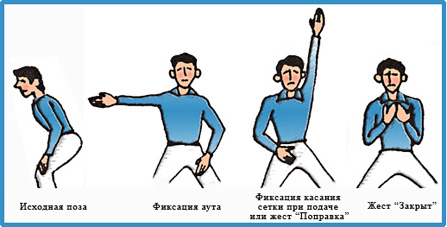 Жесты судей в теннисе