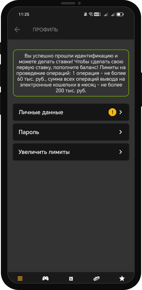 Успешное прохождение идентификации в БК Мелбет