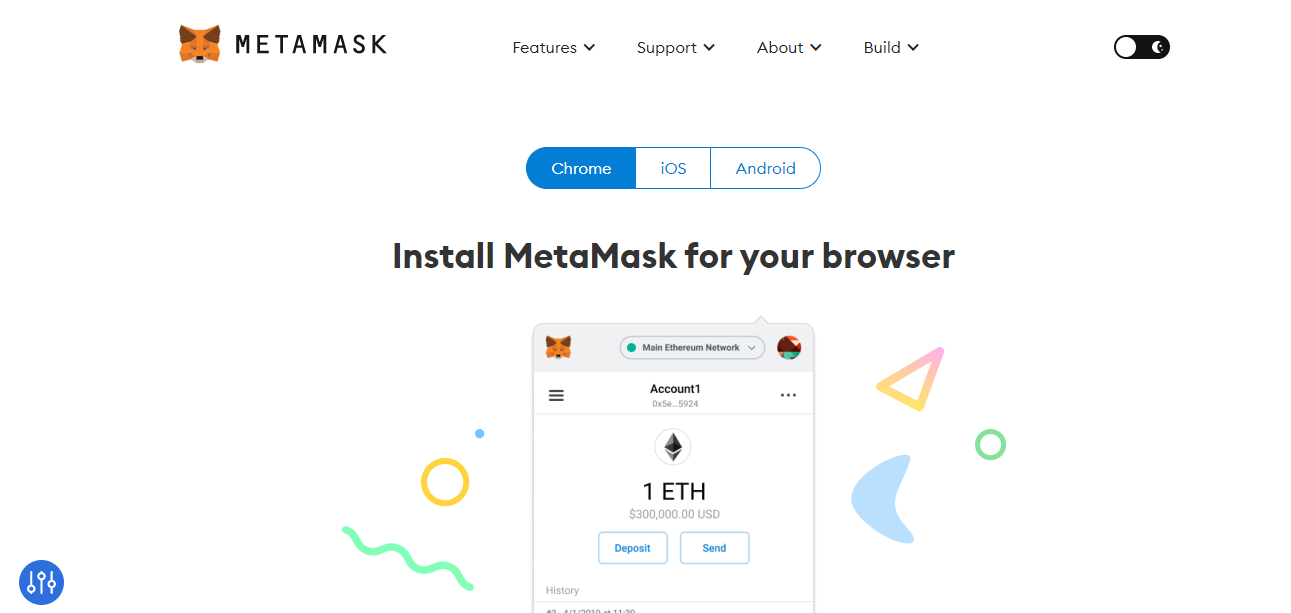 Официальный сайт сервиса Metamask