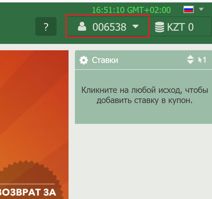 Уникальный идентификатор плательщика на сайте БК RingoBet