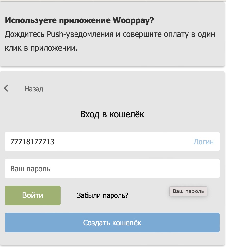 Пополнение счета при помощи Wooppay на сайте БК Parimatch kz