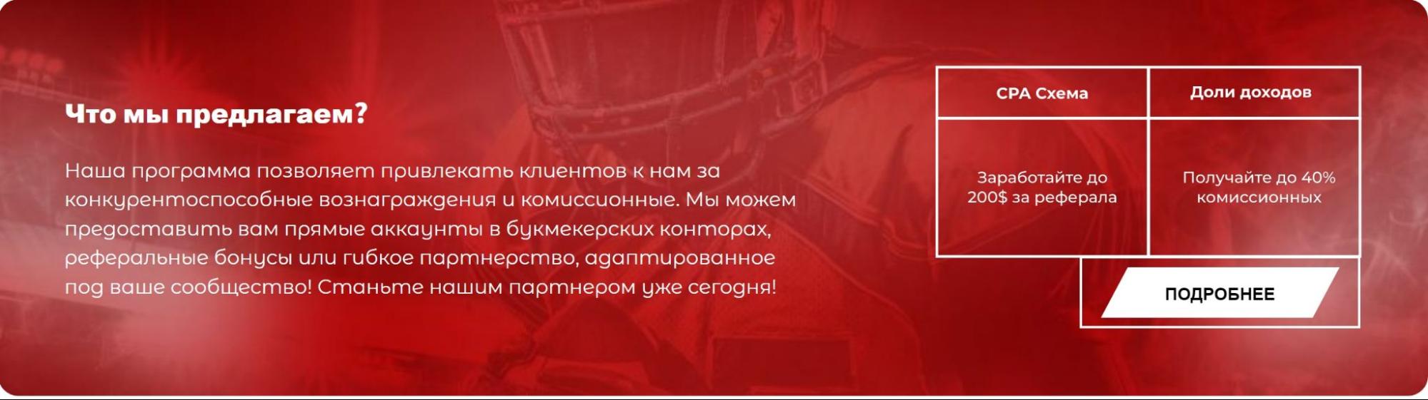 Партнерская программа БК Vodds