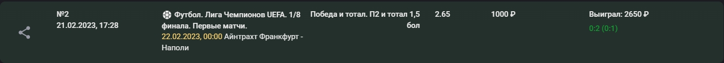 Выигранная ставка на сайте БК Olimpbet