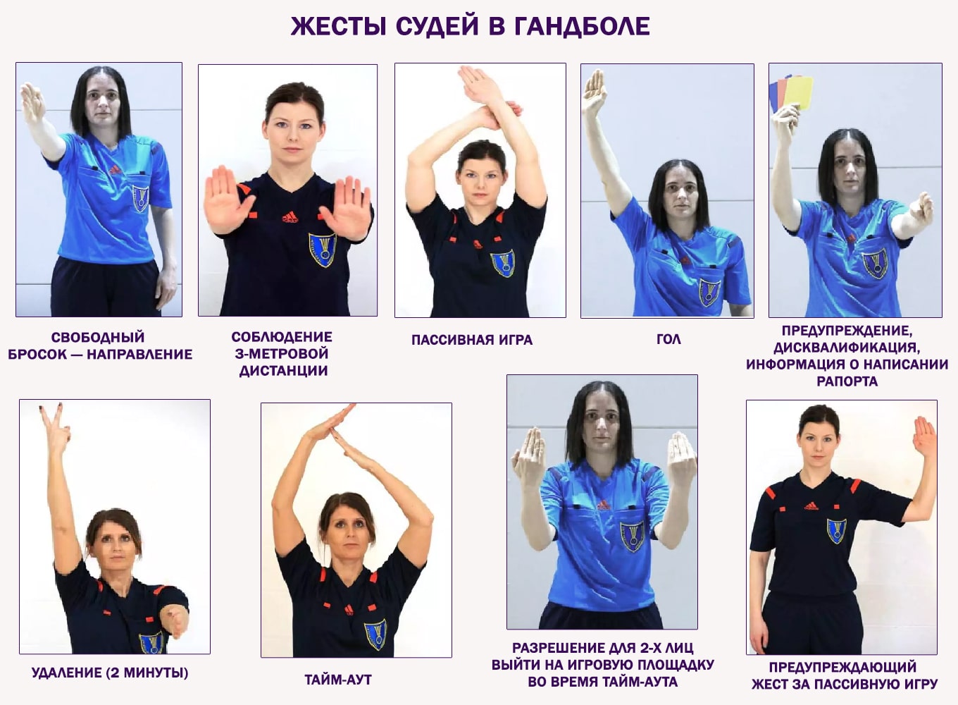 Жесты судей в гандболе - 1