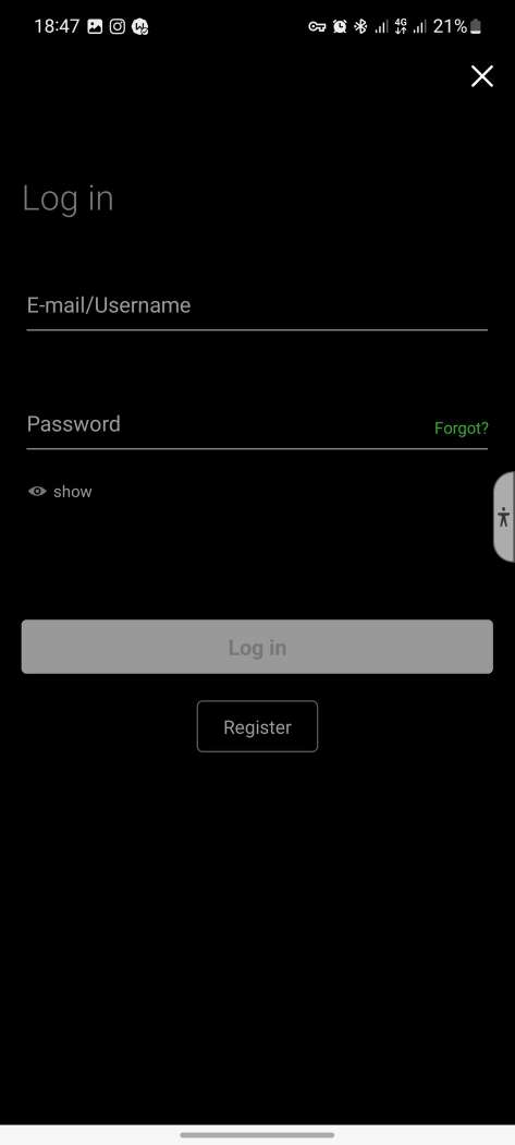 Форма авторизации в мобильном приложении БК Unibet для Android