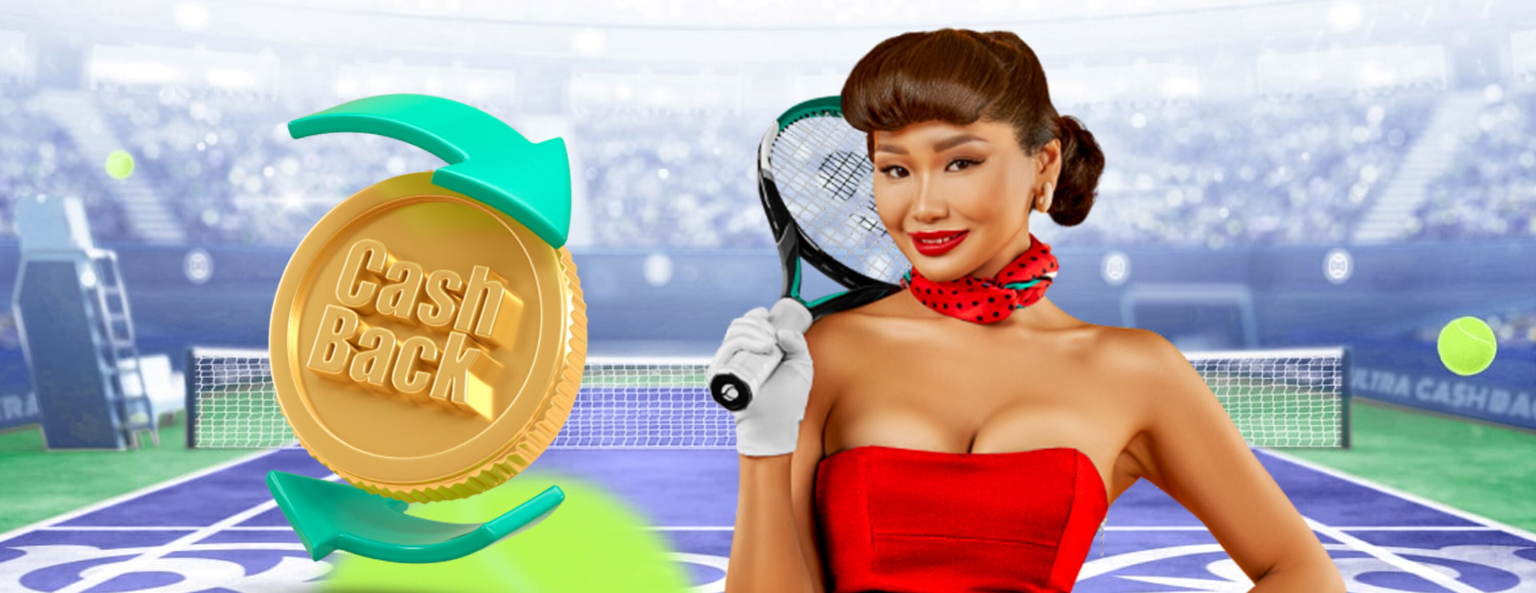 100% кэшбэк на теннис от БК Pin-Up.kz