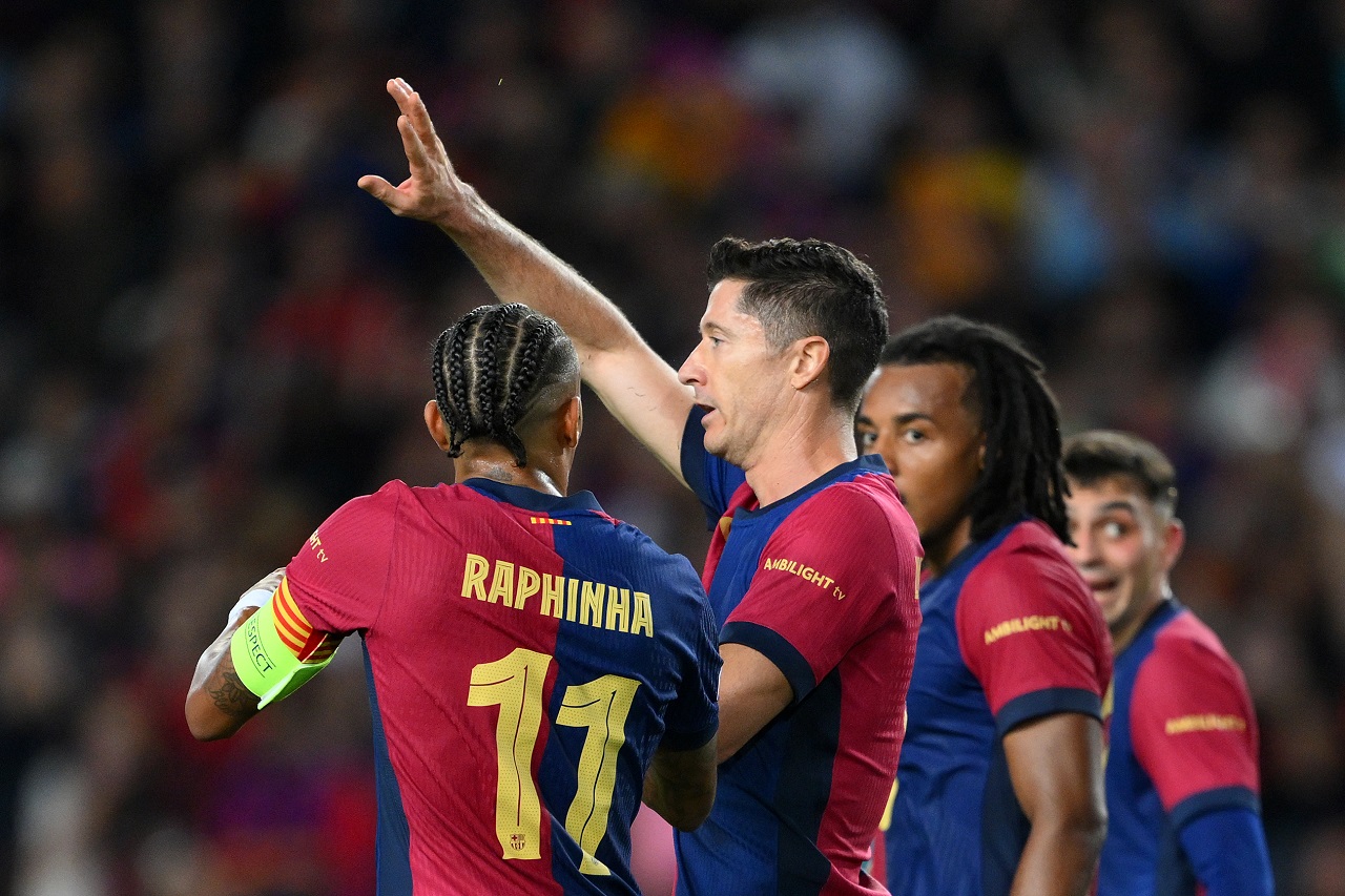 Роберт Левандовский и Рафинья, «Барселона» (фото: David Ramos/Getty Images)