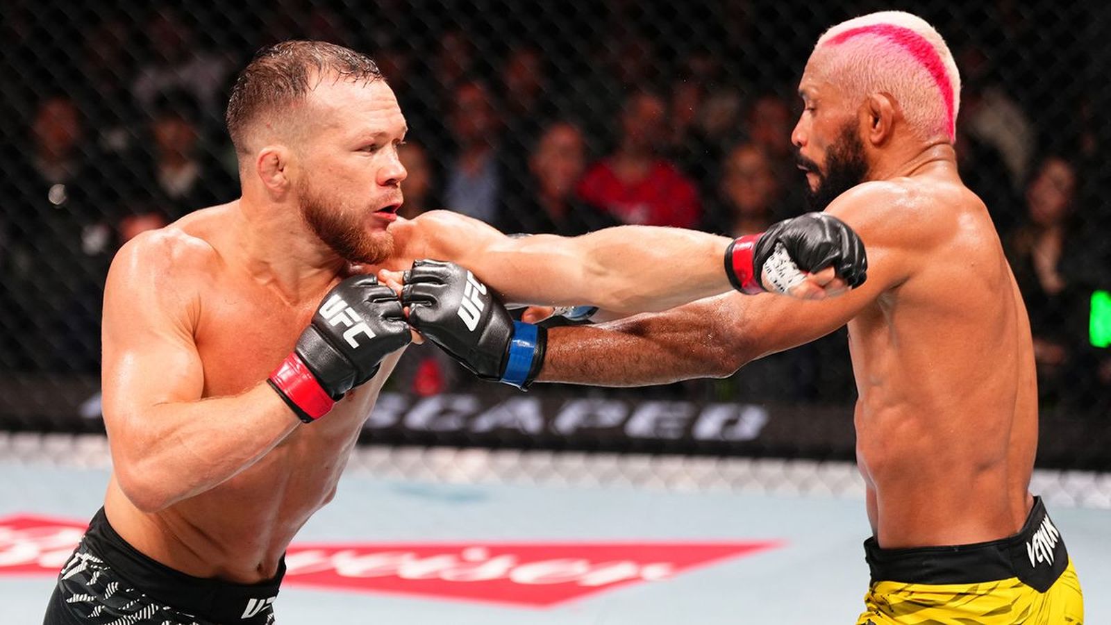 Бой Петр Ян — Дейвесон Фигейреду на турнире UFC в Макао в ноябре 2024 года. Фото: Getty Images
