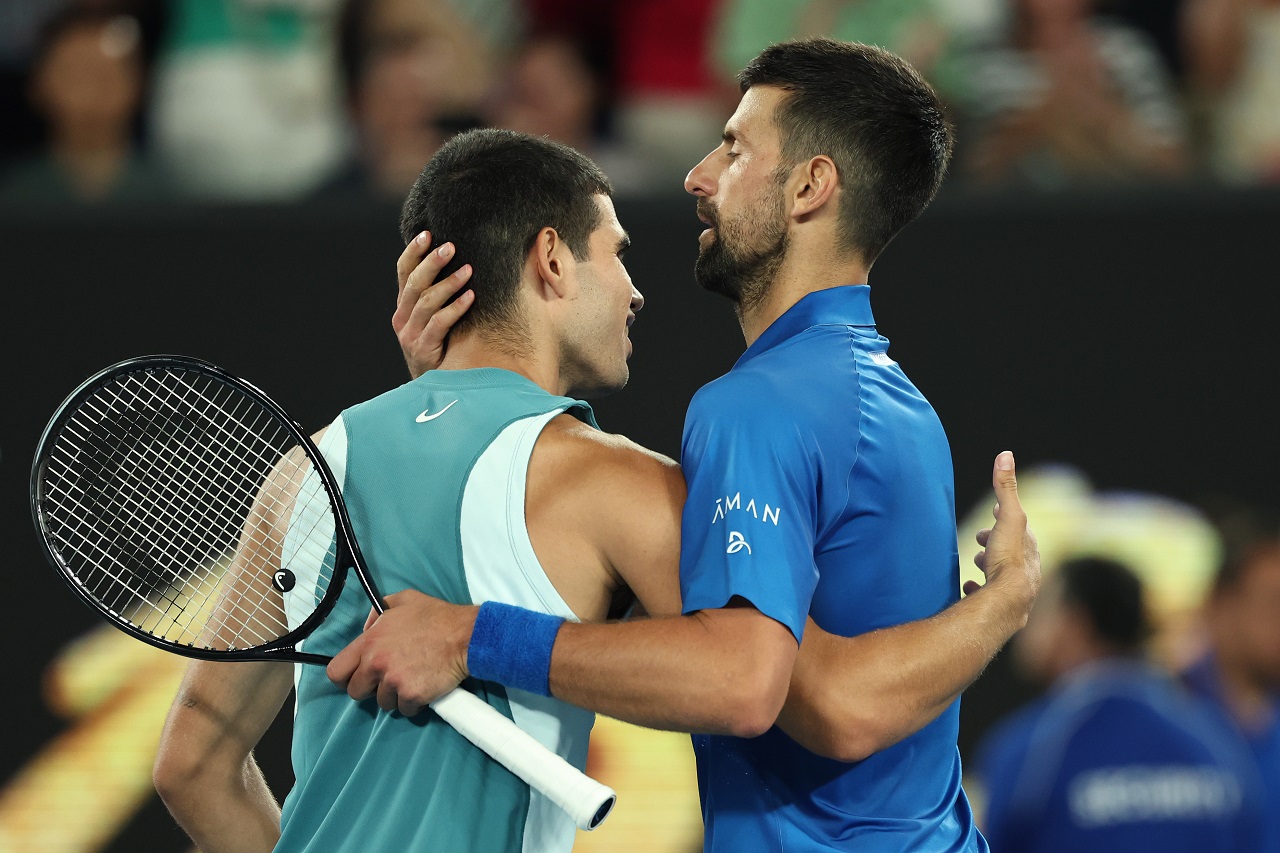 Новак Джокович и Карлос Алькарас, Australian Open (фото: Cameron Spencer/Getty Images)
