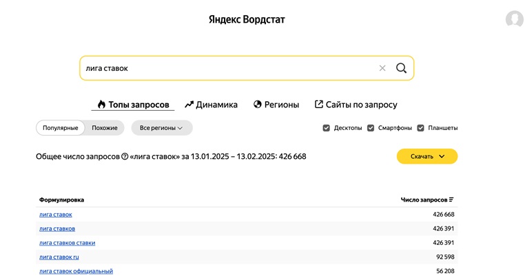 Трафик на Лигу Ставок
