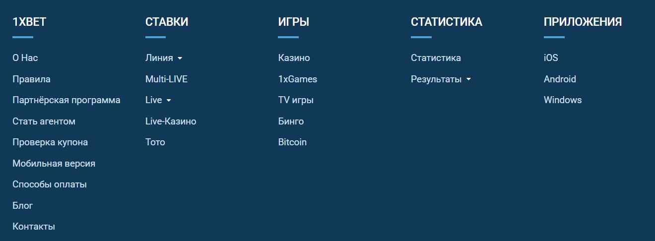 Купон ставки в 1xBet